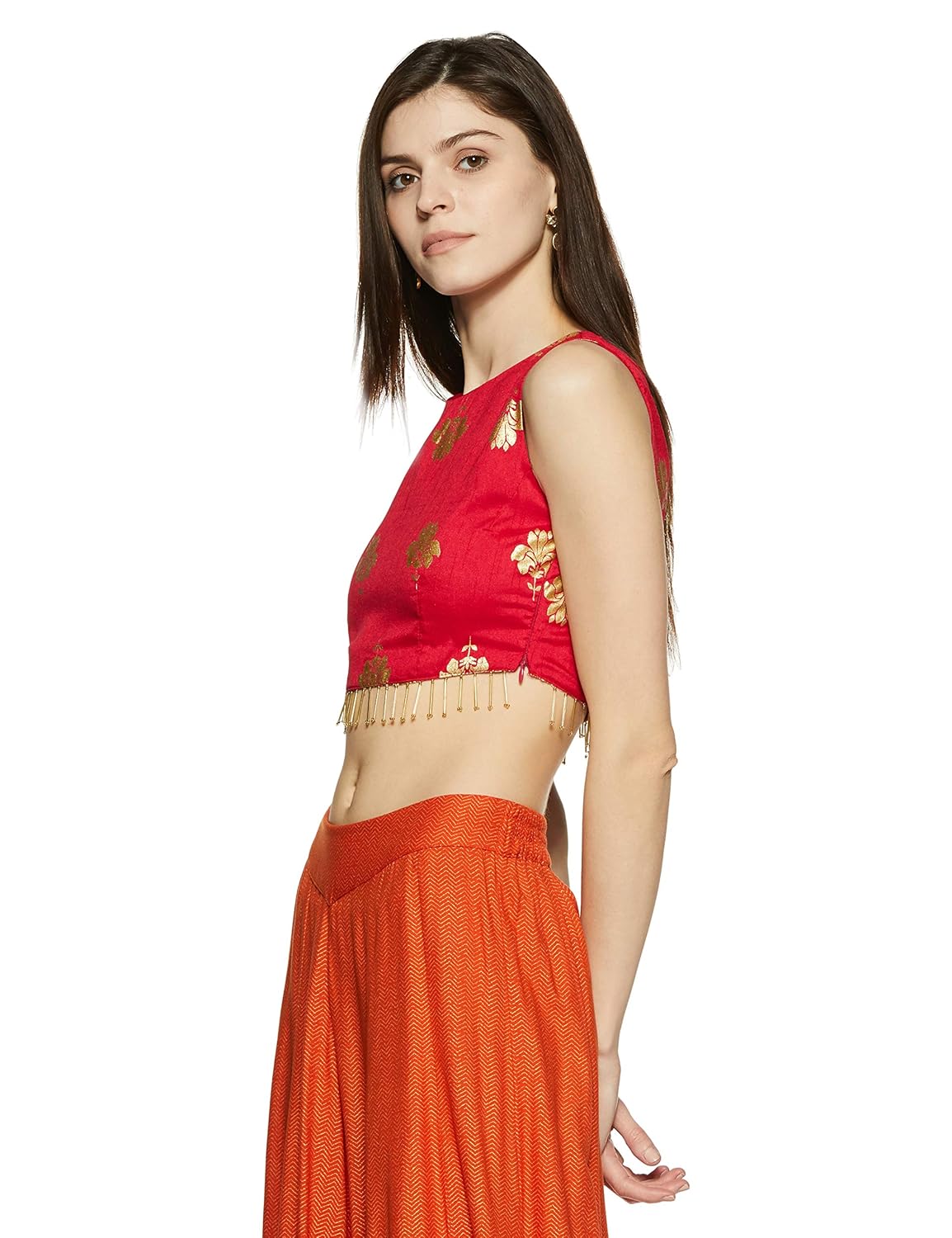 indya women's floral regular fit top