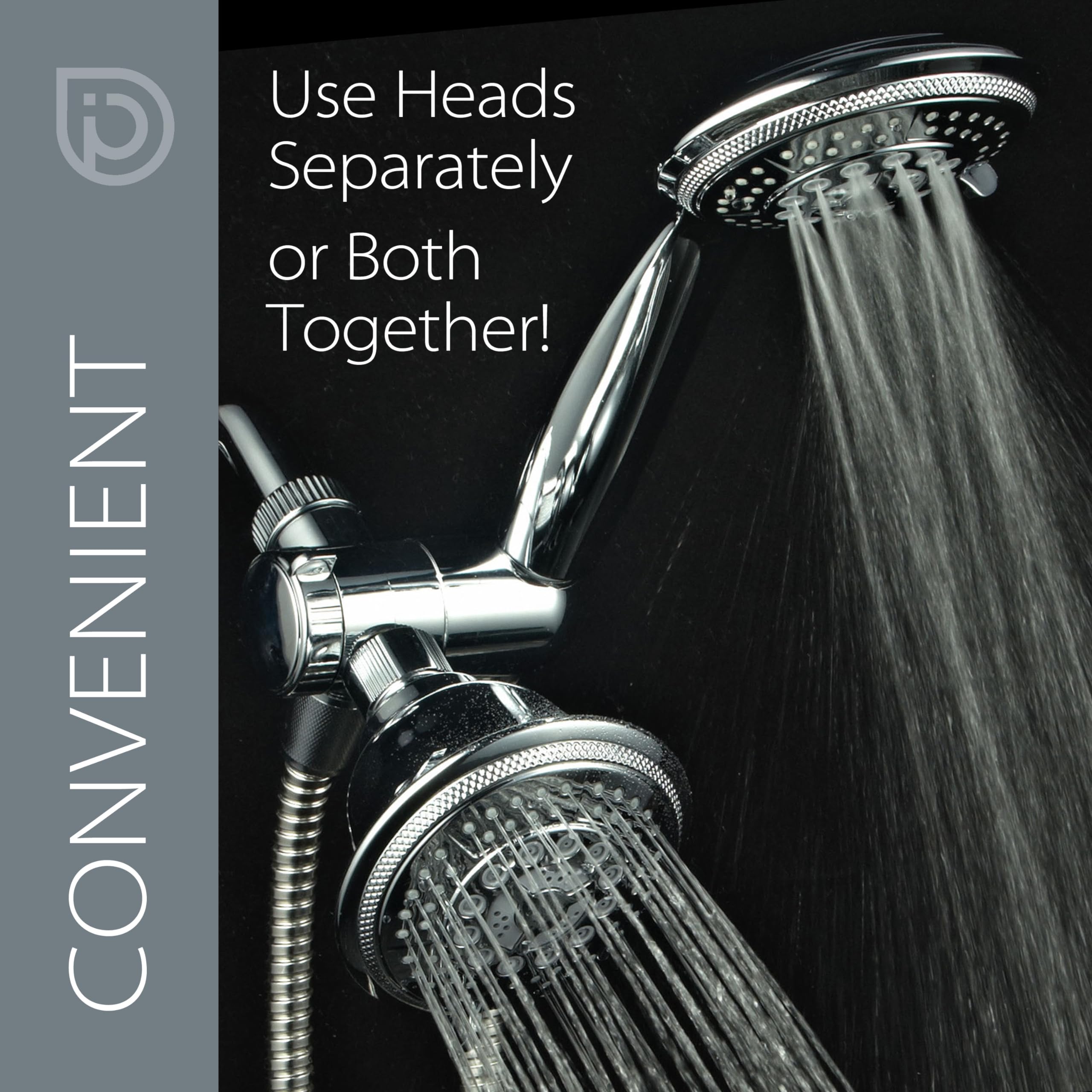 Hydroluxe 1433 Handheld Showerhead & Rain Shower Combo. High Pressure