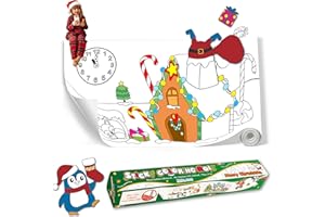 Todos Aman DIY No Mess Restickable Sticky Coloring Drawing Paper Roll, Fun Relaxing Therapeutic Activity for Toddlers, Kids, Adults (1-Pack, Merry Christmas)