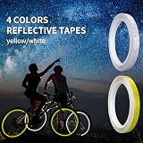 Prasacco Reflective Tape 10mm x 8m Yellow White 2 Rolls Waterproof High view 3