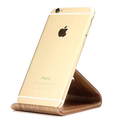 Urcover® Samdi Edition Echt Holz Ständer für Smartphones und Tablets Halterung Station in Dunkel Braun kompatibel mit Apple i