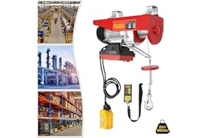 ZESTARDAIR 660lbs Electric Hoist Winch with Wireless Remote Control 110V Automatic Lift Electric Cable Hoist with 39.4ft Lifting Height for Garage, Warehouses, Factories Lifting Towing 2 in 1