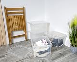 TENLITE Pack of 2 Large Storage Box with Lid 25 Litre Clear Stackable Nestable view 4