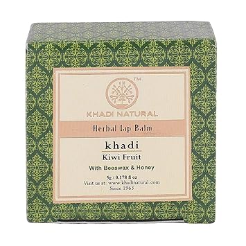Khadi Natural Kiwi Fruit Lip Balm with Beeswax and Honey, 5g