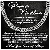 Xukaenus Promise Necklace For Him, Promise Chain For Boyfriend, Birthday Gifts For Boyfriend And Husband, Cuban Link Chain For Man, Husband Gift From Wife With Message Card And Box