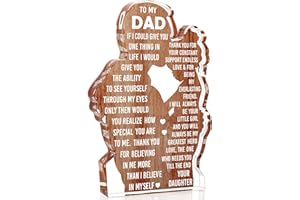 LUOHERE Fathers Day Dad Gifts from Daughter Dad Birthday Gift from Daughter - Christmas Valentines Easter Gifts Idea Daddy New Dad Best Dad Ever Gifts Father's Day Desk Decor Acrylic Plaque Sign