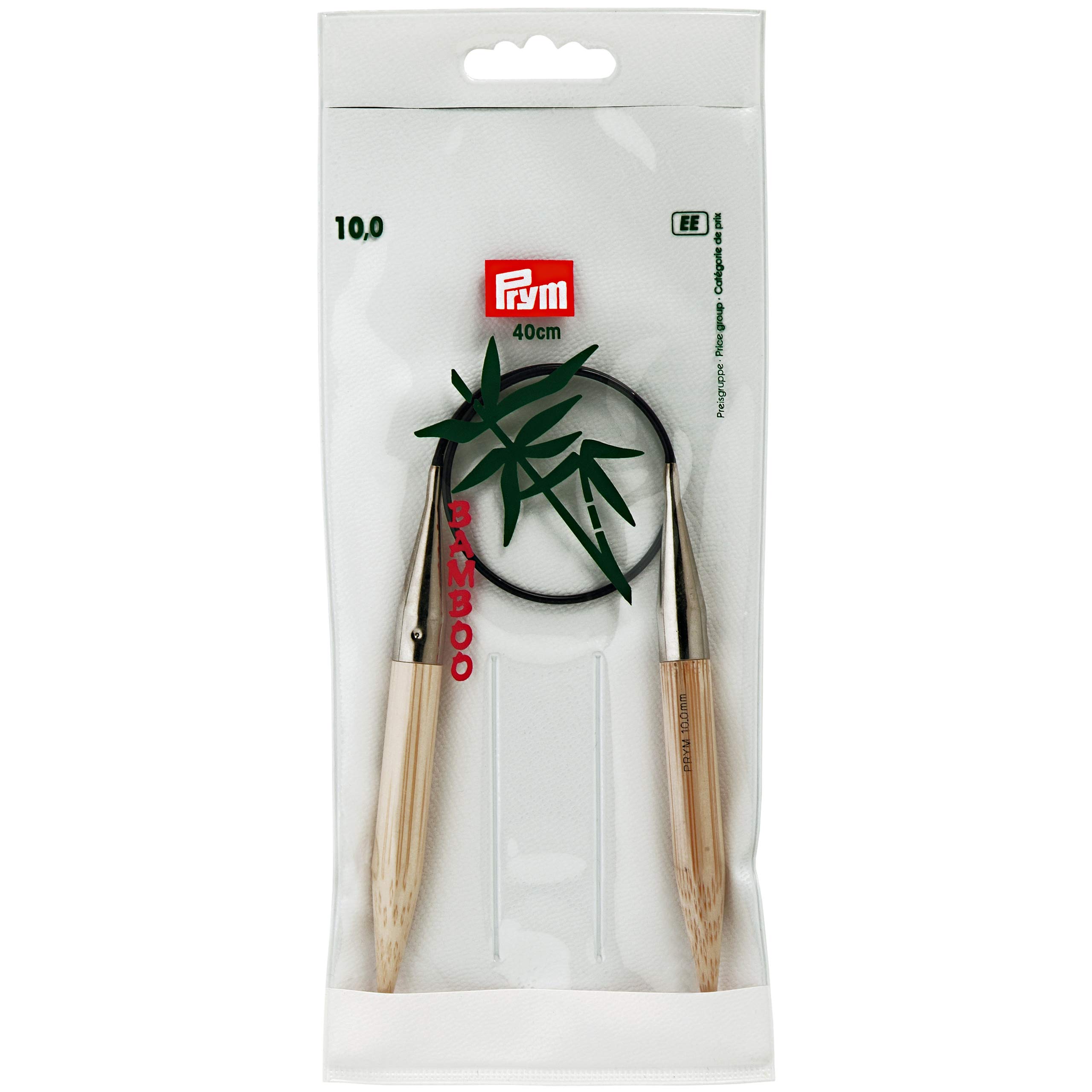 Prym 40 cm x 10 mm Circular Knitting Pins, Bamboo