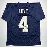Facsimile Autographed Jeremiyah Love Notre Dame Blue Reprint Laser Auto College Football Jersey Size Men's XL