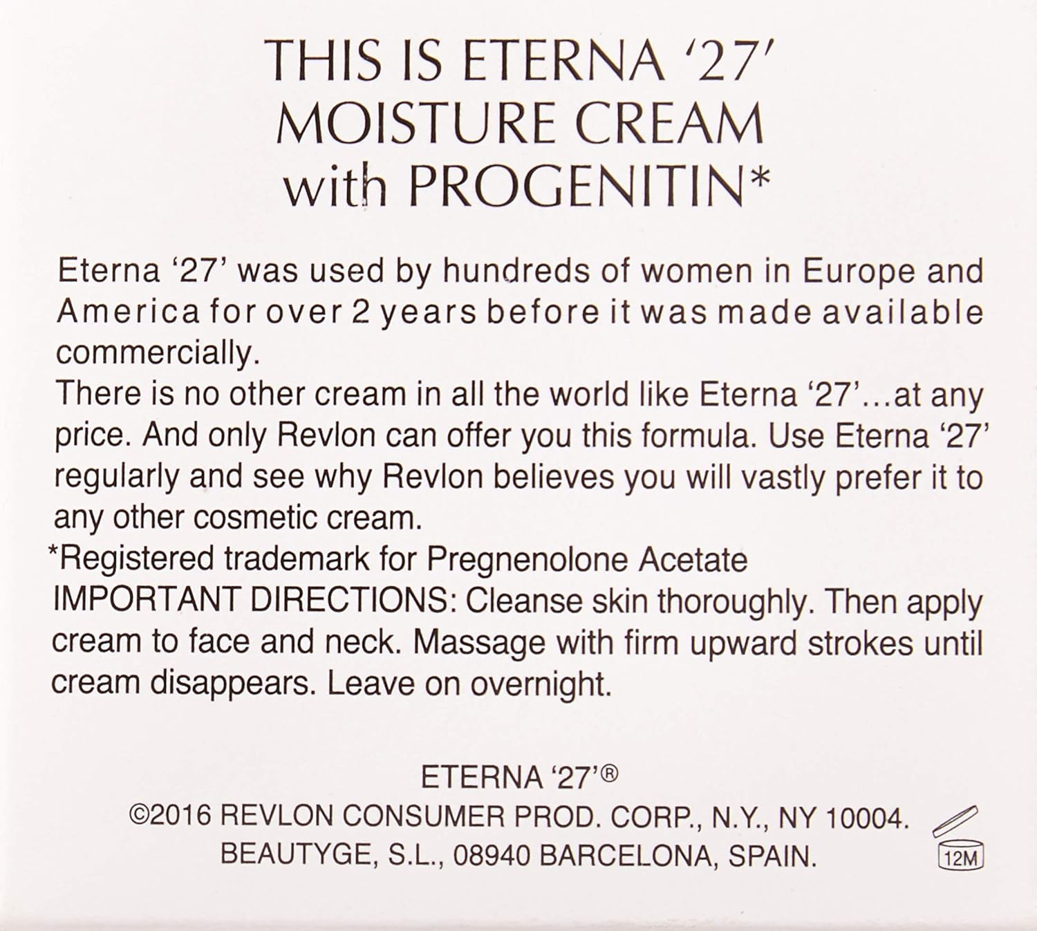 eterna 27 face cream