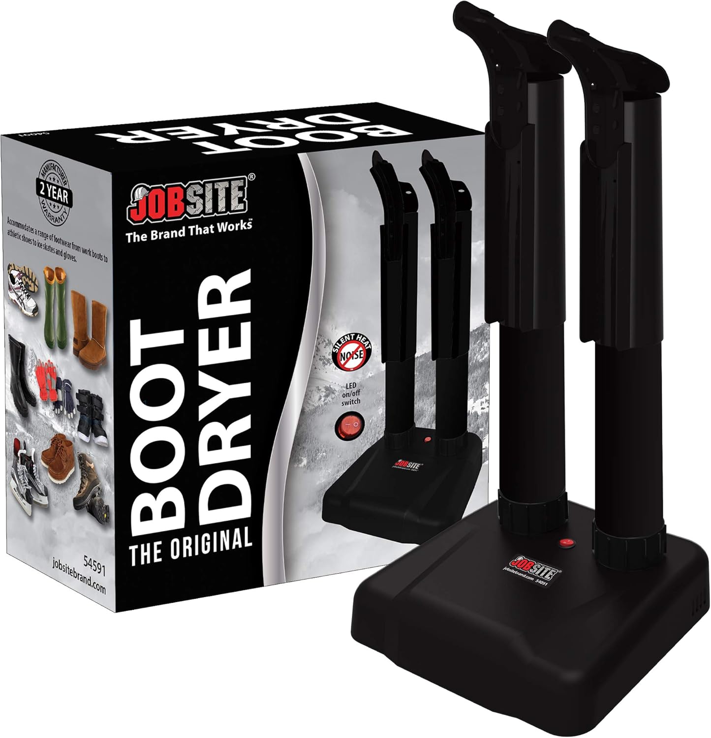 JobSite Original Shoe Boot Dryer - Electric Warmer - Deodorizes, Prevents Mold – Ultra Silent: Sports & Outdoors
