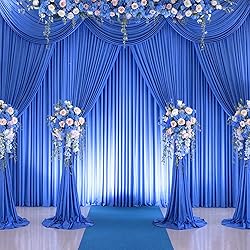 8 Panels Royal Blue Backdrop Curtains for Wedding