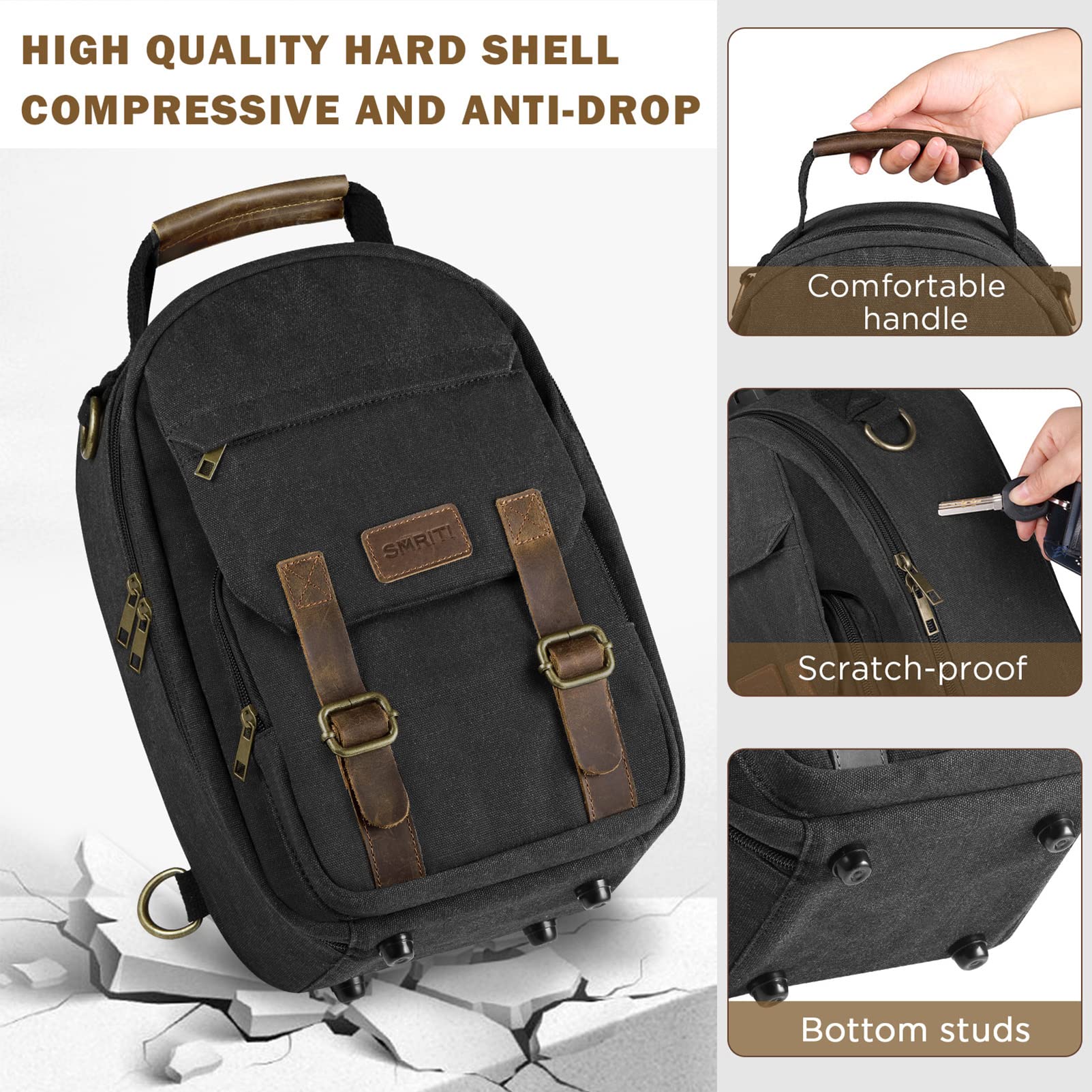 SMRITI Hard Carrying Case Compatible with VR Headsets Virtual Reality and Touch Controllers Accessories, Large Portable Protection Backpack for Travel and Home Storage