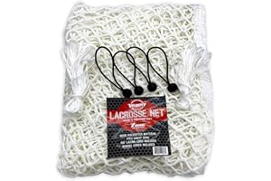 Velocity Heavy Duty Black & White Lacrosse Net - Fits 6’x6’x7’ Goals - Weatherproof, UV Resistant 1000D High-Strength Polyester - Comes with 100+ Feet of Lacing Cord and 4 Quick Ties