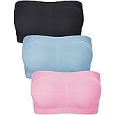 Women Bandeau Bra Padded Strapless Bralette Bra Seamless Bandeau Tube Top Bra