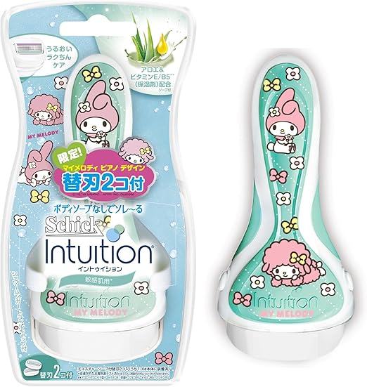 Amazon Co Jp シック Schick イントゥイション ホルダー 敏感肌用 替刃2コ付 マイメロディ ピアノ限定デザイン ビューティー