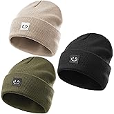 FURTALK 3 Pack Toddler Kids Beanie Baby Winter Hat Knit Boys Girls Kids Embroidered Warm Cap