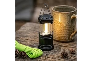 LED Camping Lantern, Battery Powered Flashlight, Portable Collapsible Hanging Light Essential for Home, Outdoor, Emergency La