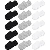 Cooraby 15 Pairs No Show Socks Kids Socks Anti-slip Low Cut Socks for Girls Boys Ankle Athletic Socks