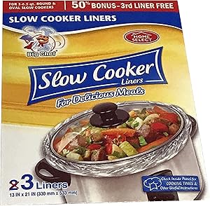 Slow Cooker Liners Pack of 3 will fit Oval and 3-6.5 qt Rounds