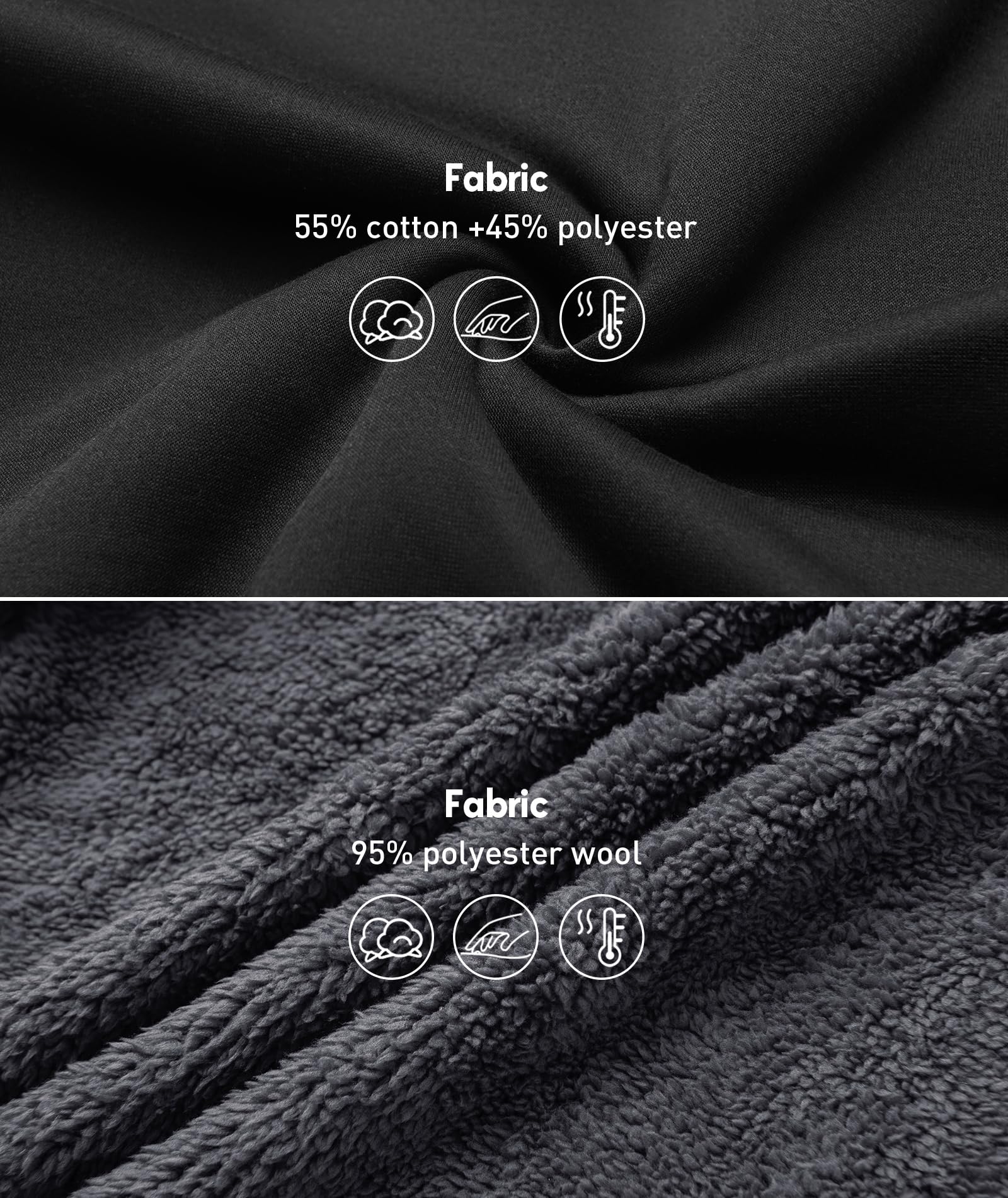 SCODI Hoodies for Men Heavyweight Fleece Sweatshirt - Full Zip Up Thick Sherpa Lined Hooded Jacket