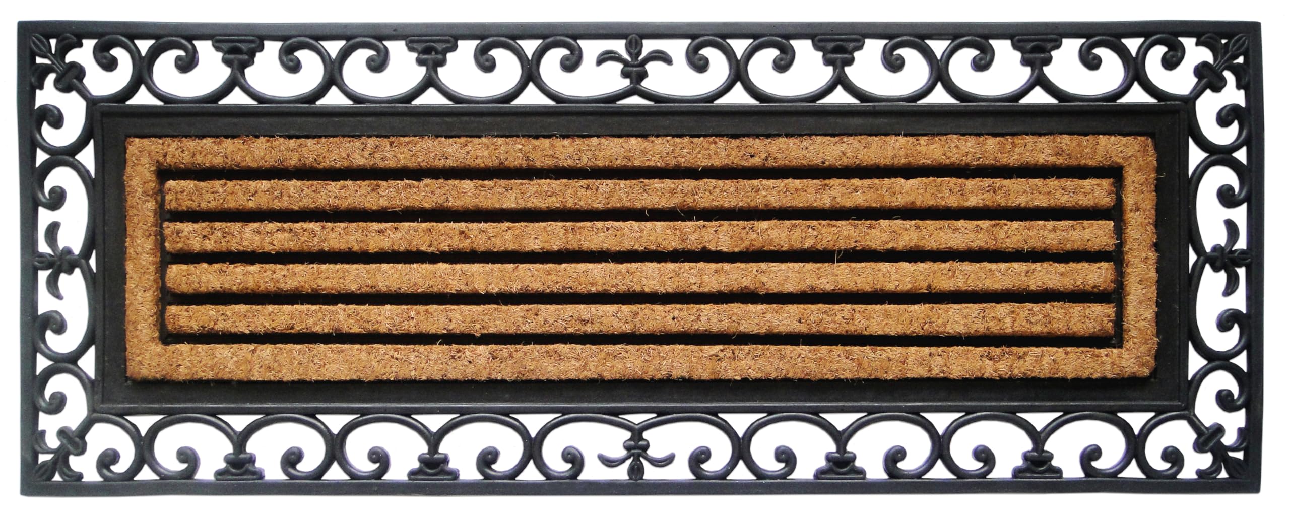EHC Extra Large Non-Slip Outdoor Or Indoor Rubber Coir Door Mat - 120cm x 45cm