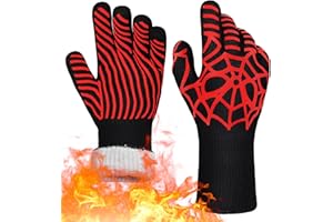 SOTATOO BBQ Gloves, 1472°F Heat Resistant Grilling Gloves Silicone Non-Slip Washable Oven Gloves, Grill Gloves for Barbecue, Grilling, Cooking, Baking, Camping, Smoker