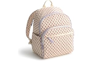 Vera Bradley Women's Premium Cotton Bancroft Backpack Bookbag, Rachel Ditsy, One Size