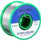 Mudder Lead Free Solder Wire Sn99 Ag0.3 Cu0.7 with Rosin Core for Electrical Soldering 0.22lbs (0.6 mm)