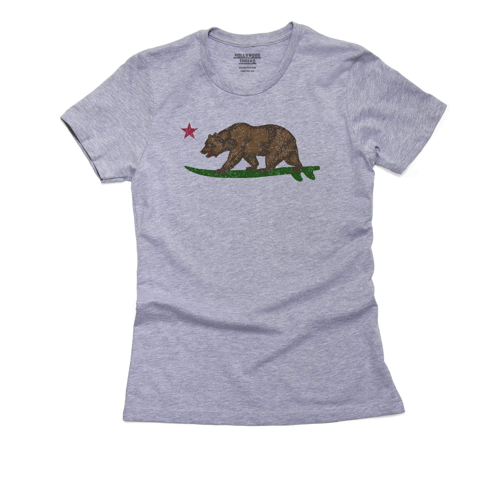 Hollywood Thread California Surfing Bear Republic Flag Spin T-shirt
