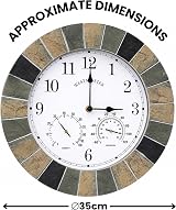 HomeZone Modern Round Slate Effect Wall Clock 35cm Battery Operated Indoors view 2