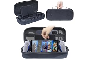 JDDWIN Case Compatible with PlayStation Portal,Built-in Screen Protector Portable Handheld Carrying Case Bag for Travel and Storage.Shockproof/Non-Drop and Anti-Collision (Black Patterned)
