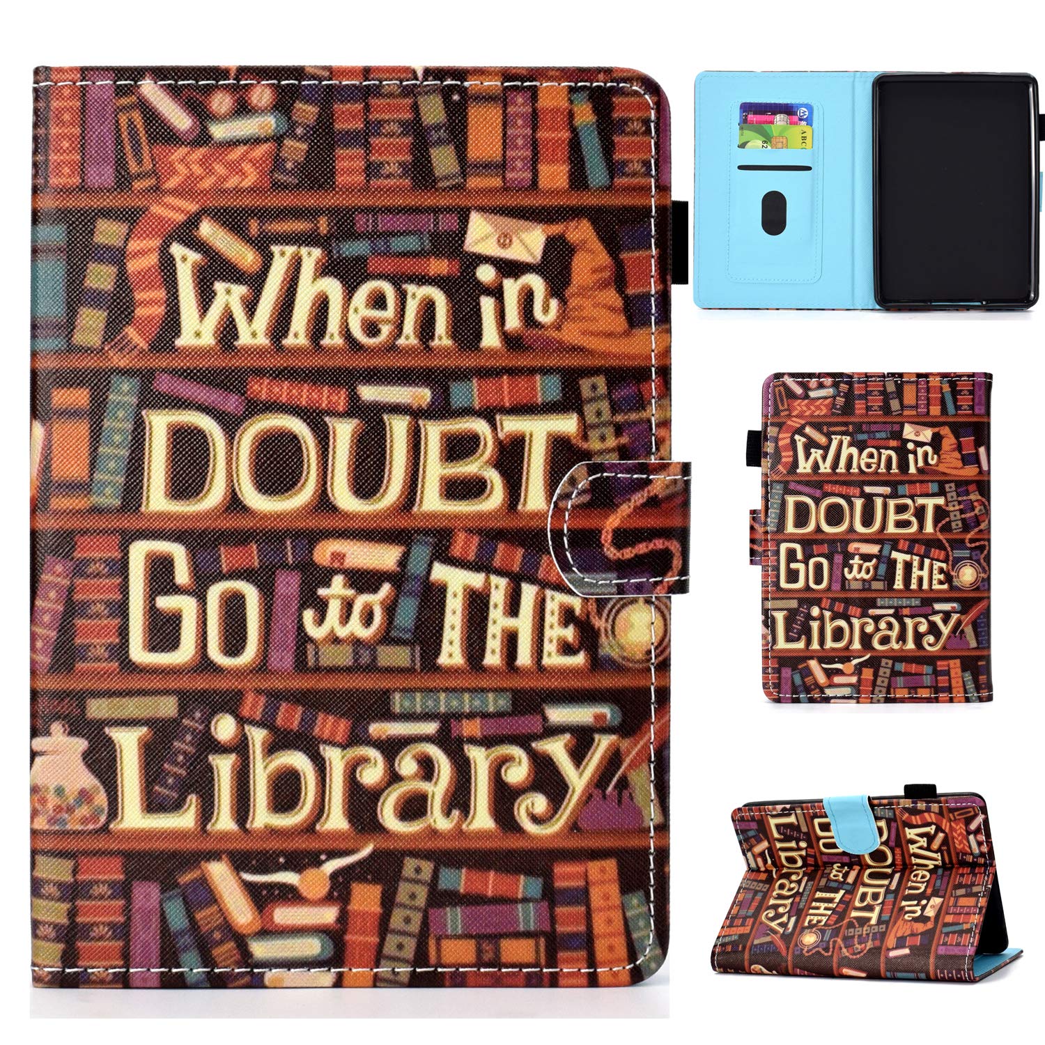 Bspring Case Fits All-New Kindle Paperwhite (6.8"/11th Generation/2021 Release) Ultra-Thin and Lightweight PU Leather Smart Protective case with Auto Wake/Sleep Protective Case,Library