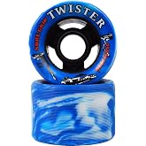 Sure-Grip Twister Wheels - white/blue | Indoor Quad Session, Speed, or Derby Skating Wheels for Upgrading Your Skates