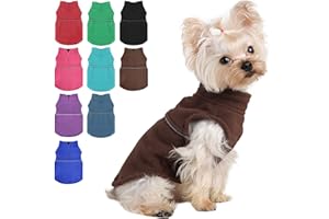 DOSUYI Fleece Vest Dog Sweater Winter Pet Clothes for Small Dogs Boy or Girl Warm Pullover Fleece Puppy Sweater Soft Stretchy Warm Vest Pet Jacket (Brown, XS)
