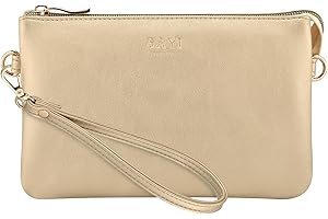 GAYI URBAN Wristlet Purses for Women, Vegan Leather Crossbody Evening Zip Clutch Bag with Strap