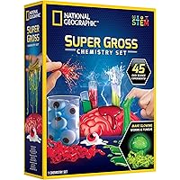 NATIONAL GEOGRAPHIC Gross Science Kit - 45 Gross Science Experiments- Dissect a Brain, Make Glowing Slime Worms, Science Kit