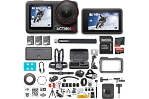 DJI Osmo Action 5 Pro Adventure Combo - Action Camera Waterproof with 4K UHD Video, 1/1.3" Sensor, Dual Screens, Stabilization, for Vlogging, Sports & Travel + 64GB Card & 50 Piece Accessory Kit