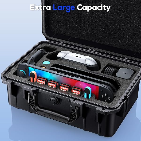 AUARTE [SUPER HARD CARRYING CASE FOR NINTENDO SWITCH 2(2025),ALL IN ONE PORTABLE FULLY PROTECTIVE HARD TRAVEL CASE,WATERPROOF BAG FOR CONSOLE CONTROLLER ACCESSORY