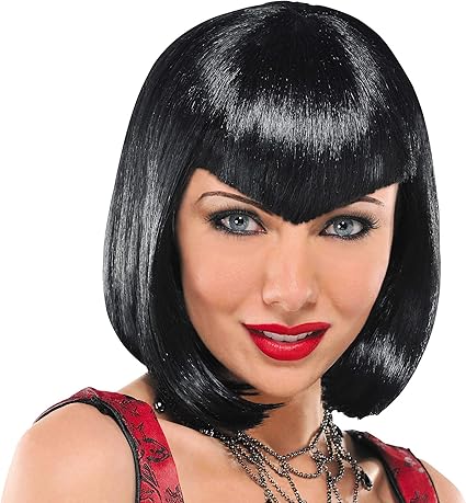 Amazon Com Amscan Vampiress Short Black Wig Health Personal Care