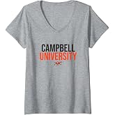 Womens Campbell University Fighting Camels Stacked V-Neck T-Shirt