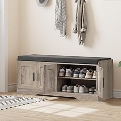 Homleke 2-Tier Storage Bench, Shoe Bench with