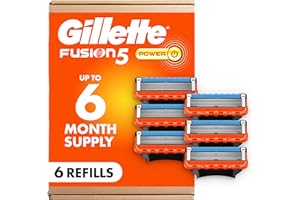 Gillette Fusion5 Power 5-Blade Razor Refills for Men, with Precision Trimmer, 6 Count