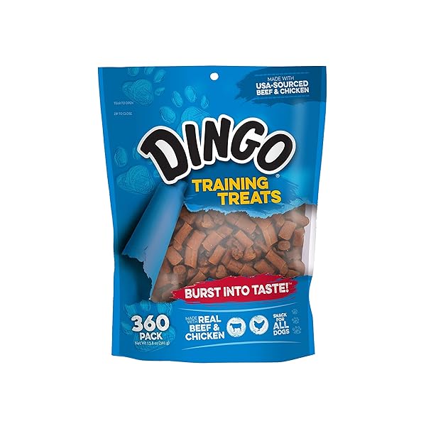 DINGO SOFT AND CHEWY TRAINING DOG TREATS MADE WITH REAL BEEF AND CHICKEN FOR SMALL, MEDIUM, AND LARGE DOGS 360-COUNT
