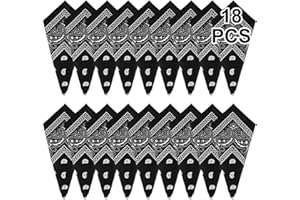 ANPUNAT 18pcs Paisley Bandanas Assorted Cowboy Bandanas Unisex Novelty Print Head Wrap Scarf Wristband for Adults