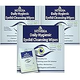 NOVEHA 180Pcs Daily Hygienic Eyelid & Lash Wipes | 120 Individually Wrapped Cleansing Eyelash Wipes - For Blepharitis & Itchy Eyes, Demodex and Natural Makeup Remover & Daily Cleanser (3 Pack)