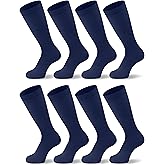 Duufin 8 Pairs Baseball Soccer Softball Football Socks for Youth Men Women Unisex Knee High Athletic Socks