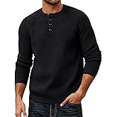 PJ PAUL JONES Mens Sweaters Casual Waffle Pullover Sweater Button Crewneck Textured Knit Henley Sweaters