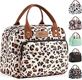 HOMESPON Insulated Lunch Bag Leopard Print 27x21x15 cm for Women Men view 1