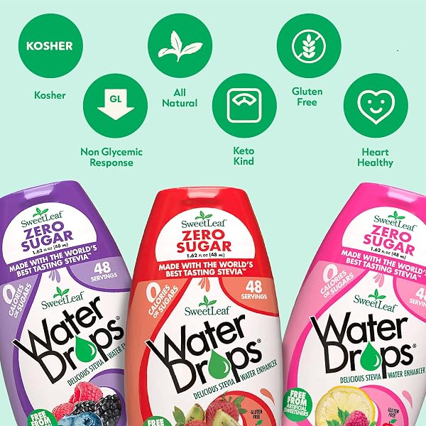 SWEET LEAF, WATER DROPS,STRAWBRY KIWI 1.62 OZ