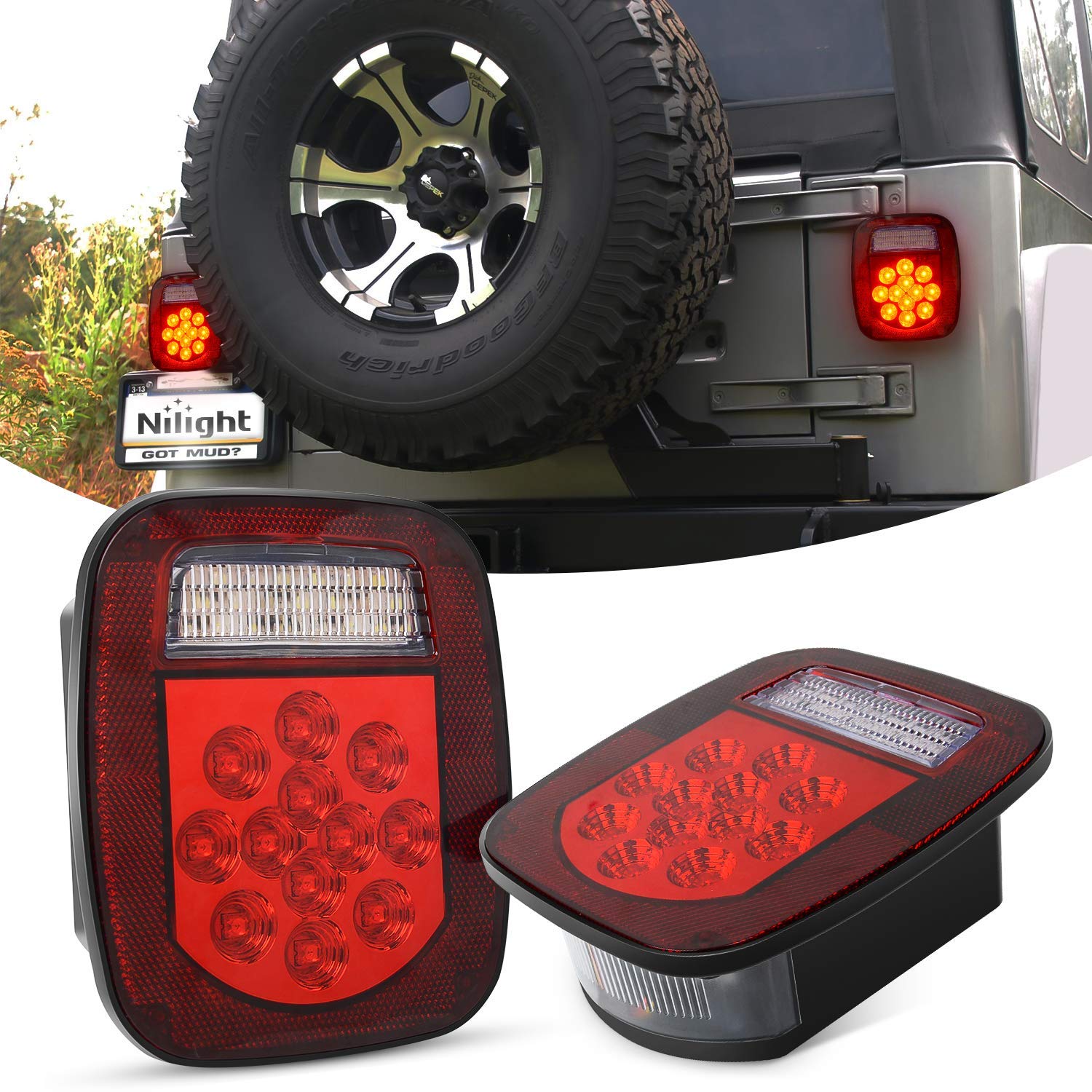 Nilight 2 luces traseras combinadas para remolque, 39 LED, montaje universal